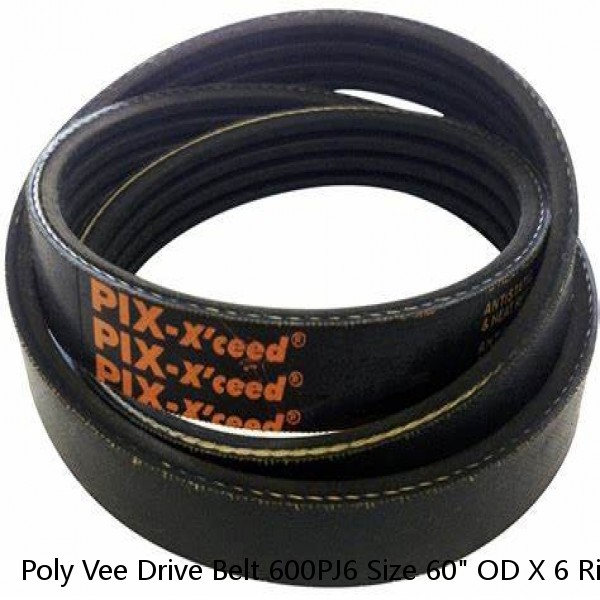 Poly Vee Drive Belt 600PJ6 Size 60" OD X 6 Ribs Wide #1 image